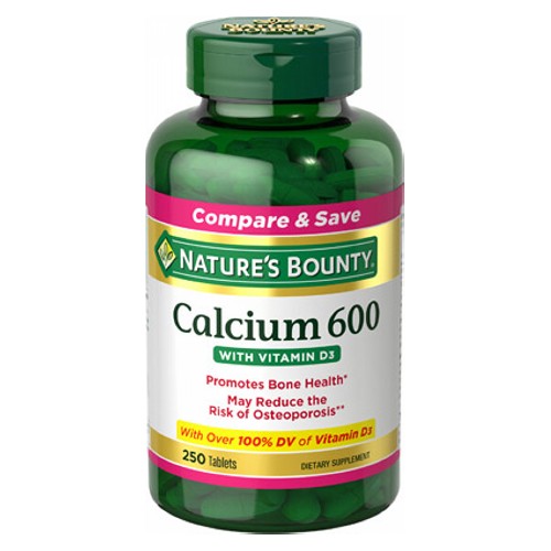 Nature's Bounty, Nature's Bounty Calcium 600 With Vitamin D3, 250 tabs - Vitamins & Minerals