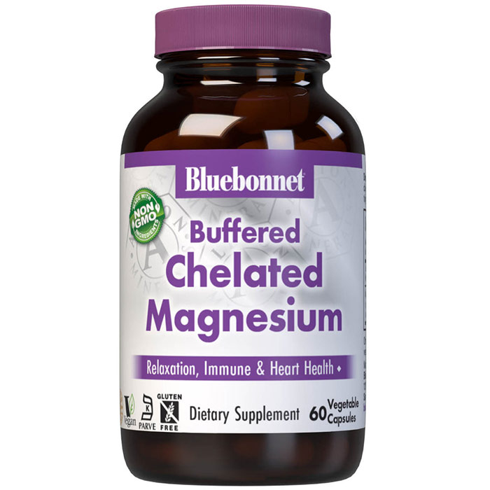 Albion Buffered Chelated Magnesium 200 mg, 60 Vegetable Capsules, Bluebonnet Nutrition - Magnesium