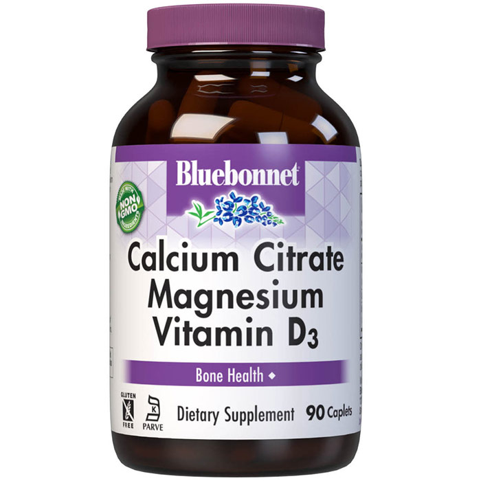 Calcium Citrate Magnesium Plus Vitamin D3, 90 Caplets, Bluebonnet Nutrition - Magnesium