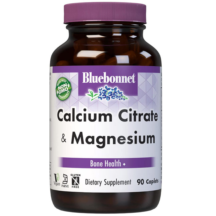Calcium Citrate Plus Magnesium, 90 Caplets, Bluebonnet Nutrition - Magnesium