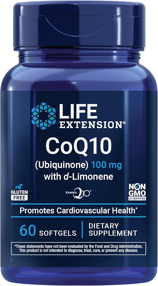 Life Extension CoQ10 (Ubiquinone) with d-Limonene, 60 softgels