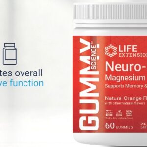 Life Extension Gummy Science™ Neuro-Mag® Magnesium L-Threonate (Orange) (60 gummies)