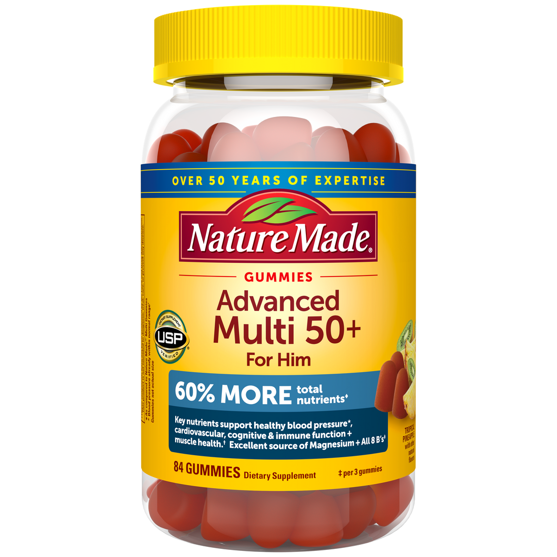 Nature Made Advanced Multivitamin 50+ For Him Gummies