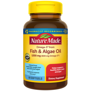 Nature Made Omega-3 from Fish & Algae Oil 1200 mg Softgels