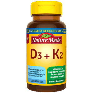 Nature Made Vitamin D3 + K2 Softgels
