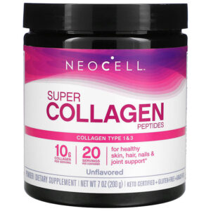 Super Collagen Peptides Powder, Unflavored, 7 oz (200 g), NeoCell - Collagen