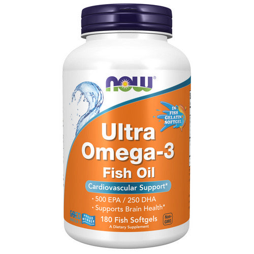 NOW Foods Ultra Omega-3 Fish Oil 180 Softgels - Fish Oil & Omega-3