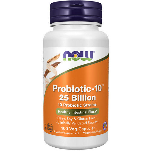 NOW Foods Probiotic-10 25 Billion 100 Veg Capsules - Health & Wellness
