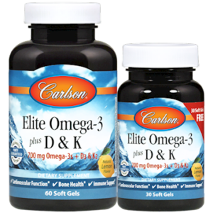 Carlson Labs - Elite Omega 3 + D3 & K 60+30 softgels