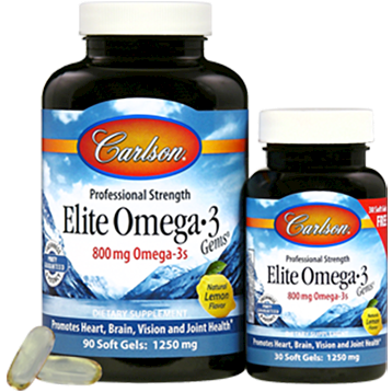 Carlson Labs - Elite Omega 3 Gems 90+30 softgels